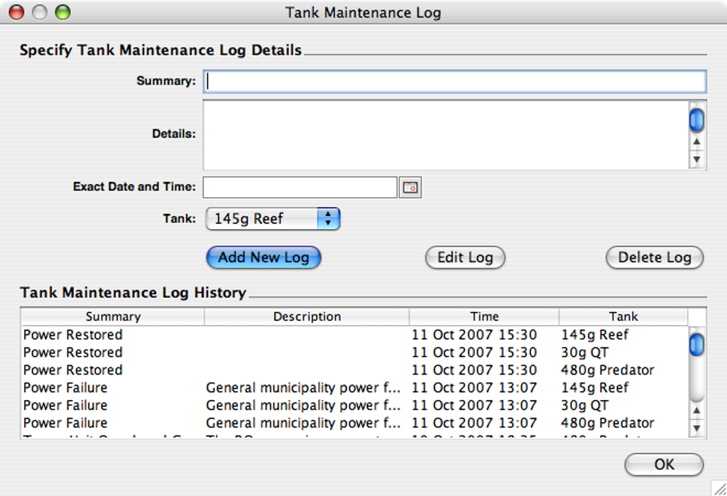 Tank Log