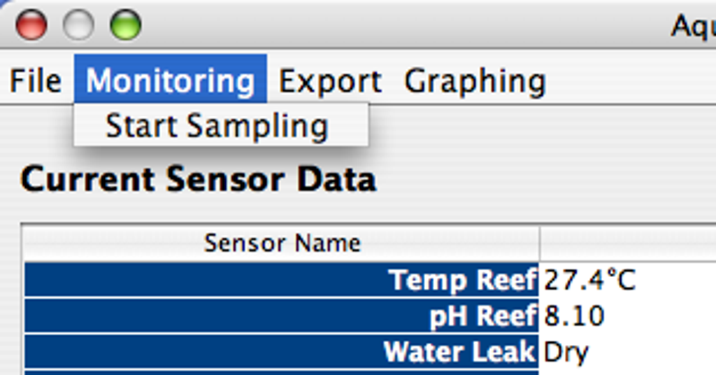 Visual way of starting the sampling process.