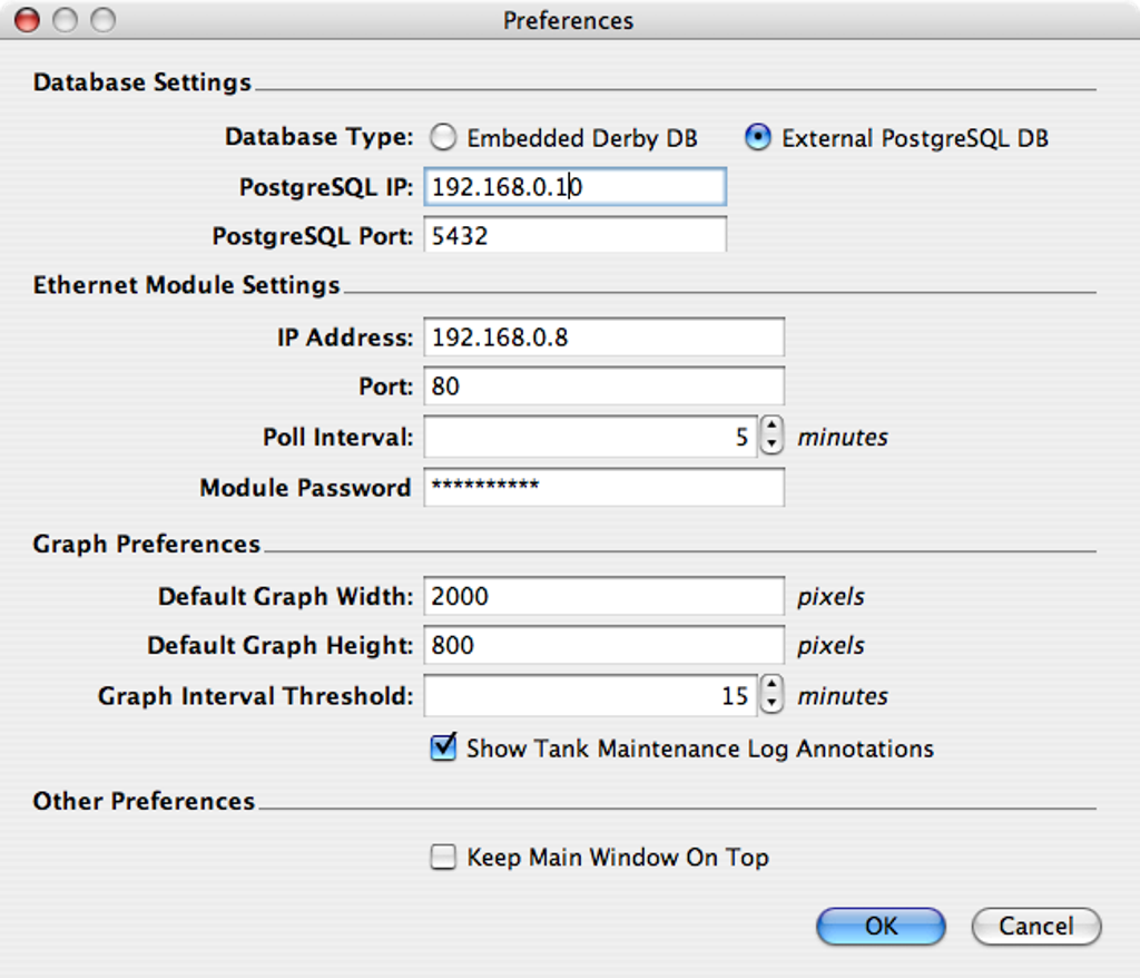 Application preferences