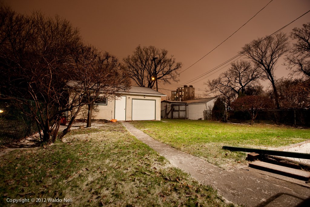 Ice covered backyard, 1Ds Mark III + 16-35mm F2.8 L