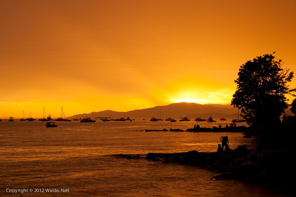 Sunset over English Bay, 25 July 2009