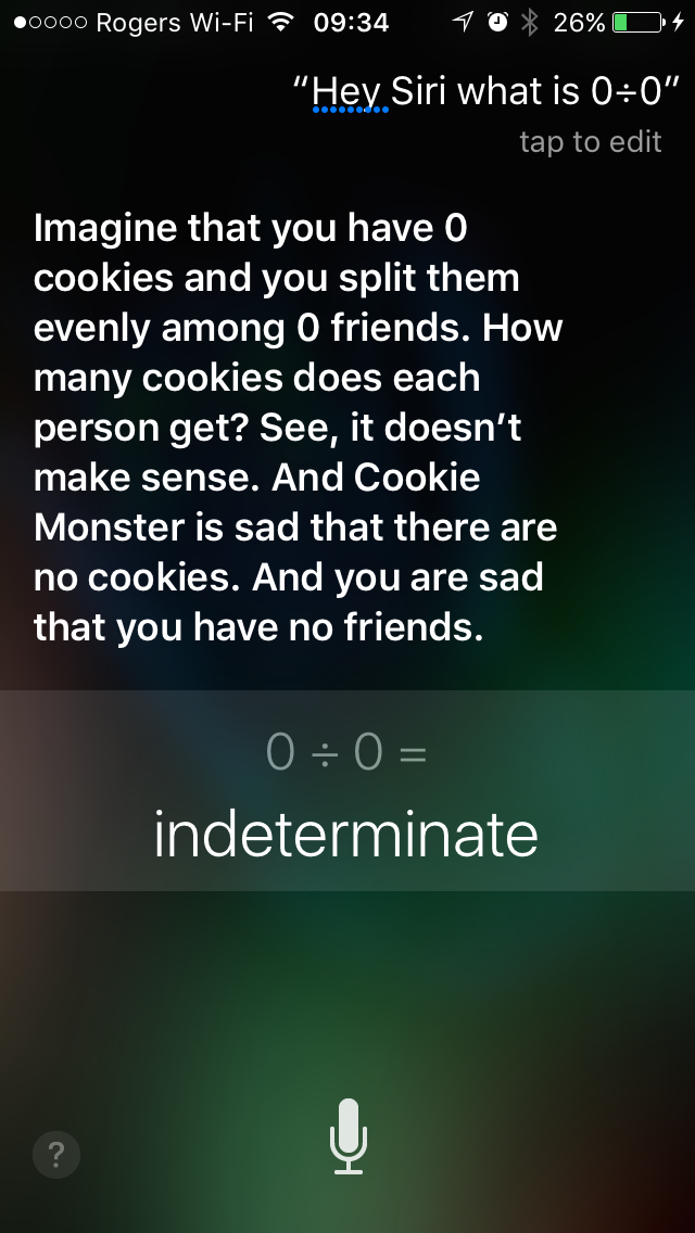 Siri on 0 / 0