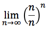 Limit of n to infinity of (n/n)^n