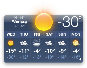 Winnipeg Coldest Temperature
