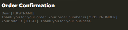 Order Confirmation