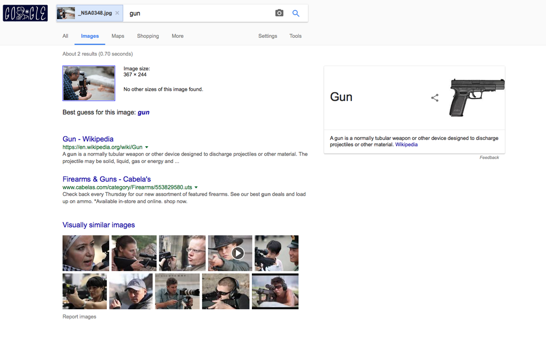 Google Image Search - Camera is Gun