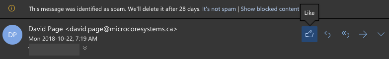 Outlook Like in Junk Email
