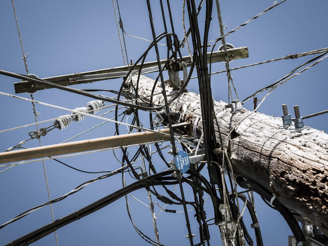 Electrical Wiring on a Telephone Pole