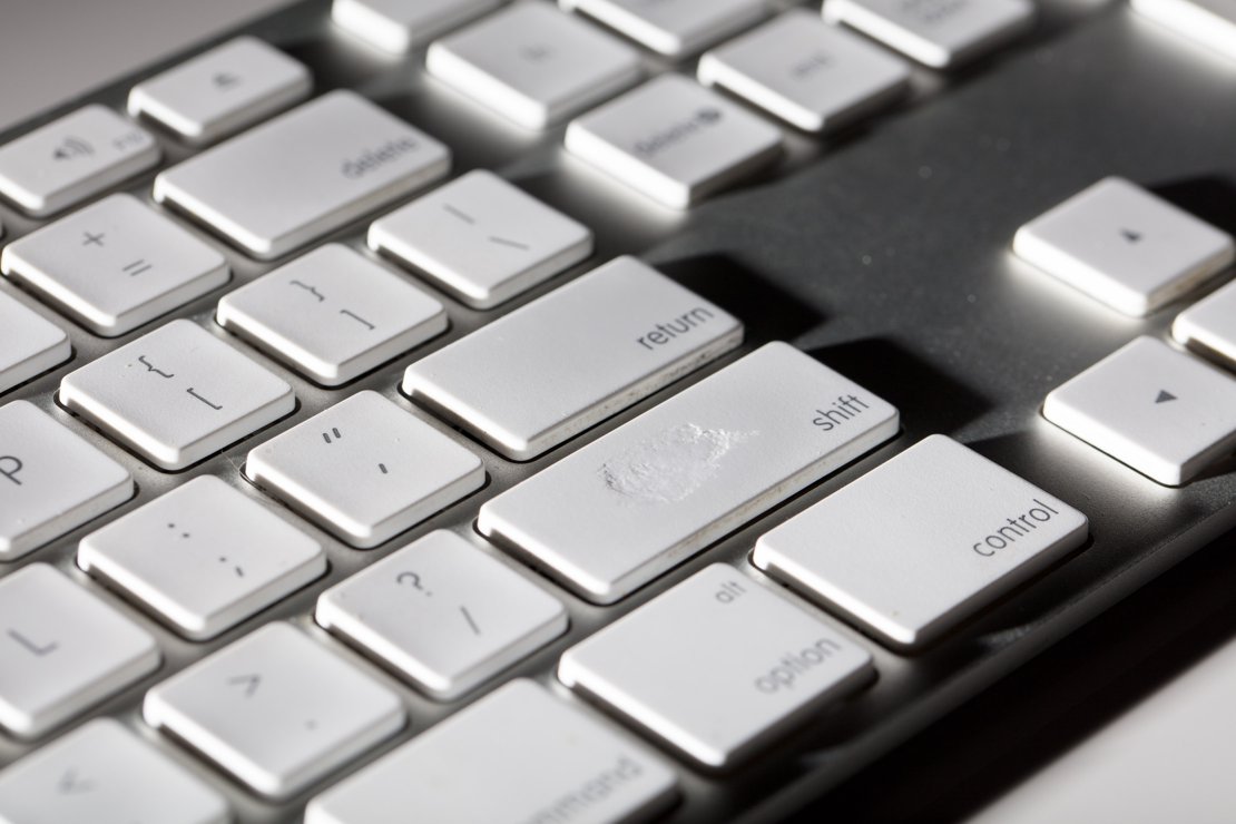 Apple Wired Keyboard with dented shift key from overuse