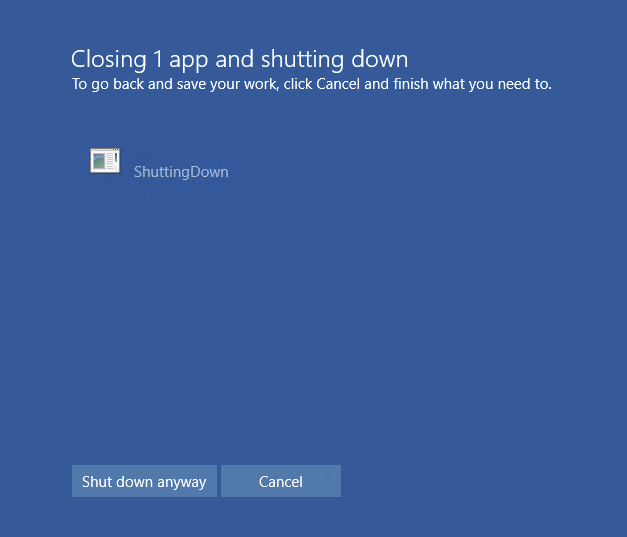 Shutting down